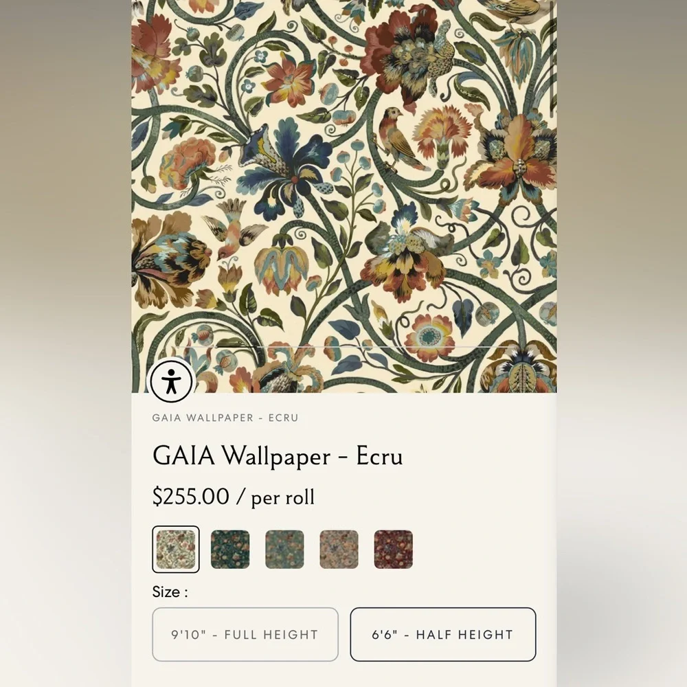 Anthropologie x House of Hackney Gaia Wallpaper in Ecru NEW